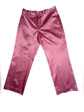 Gap Pink Satin Straight-Leg Cropped Trousers